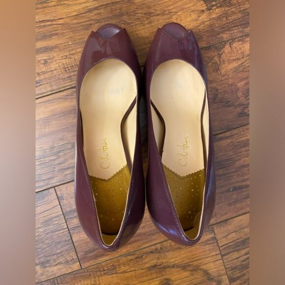Cole Haan NikeAir Patent Purple Leather Peep Toe Stiletto Size 10 B Halloween - Picture 4 of 9